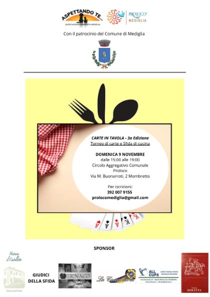 Torneo CARTE IN TAVOLA – 3ª Edizione♣️♦️♠️♥️