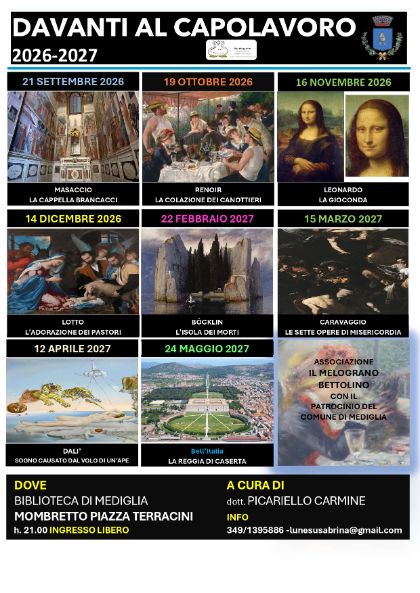 🖼️ Davanti al Capolavoro – Ciclo di incontri sull’Arte 2026/2027